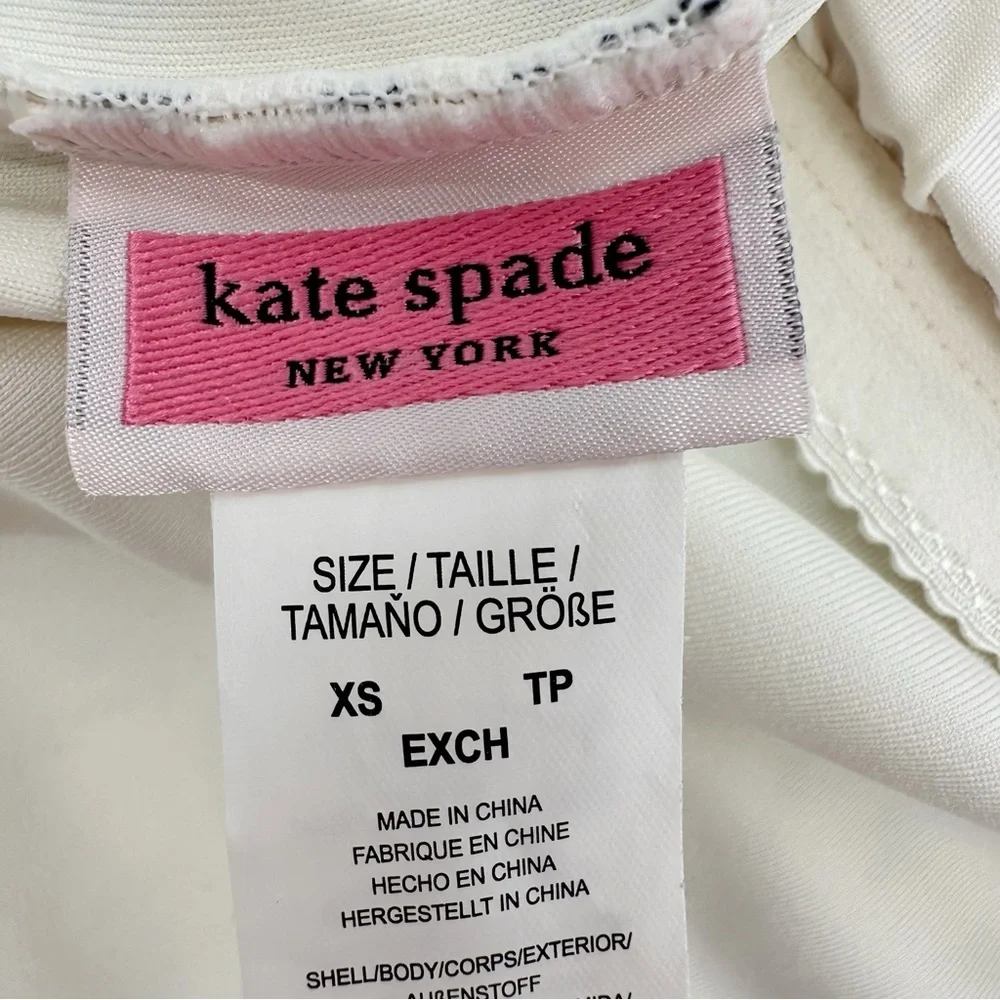 Kate Spade Geranium‎ Grove Buckle One-Shoulder Black Ivory Floral Swimsuit XS